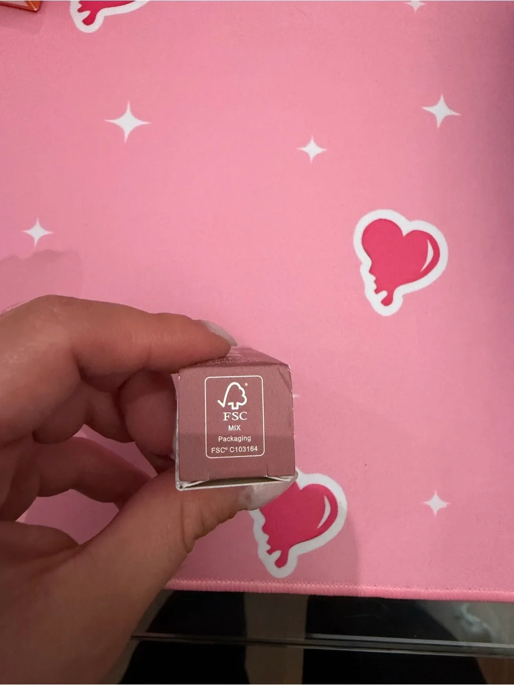 Makeup product with ingredients list